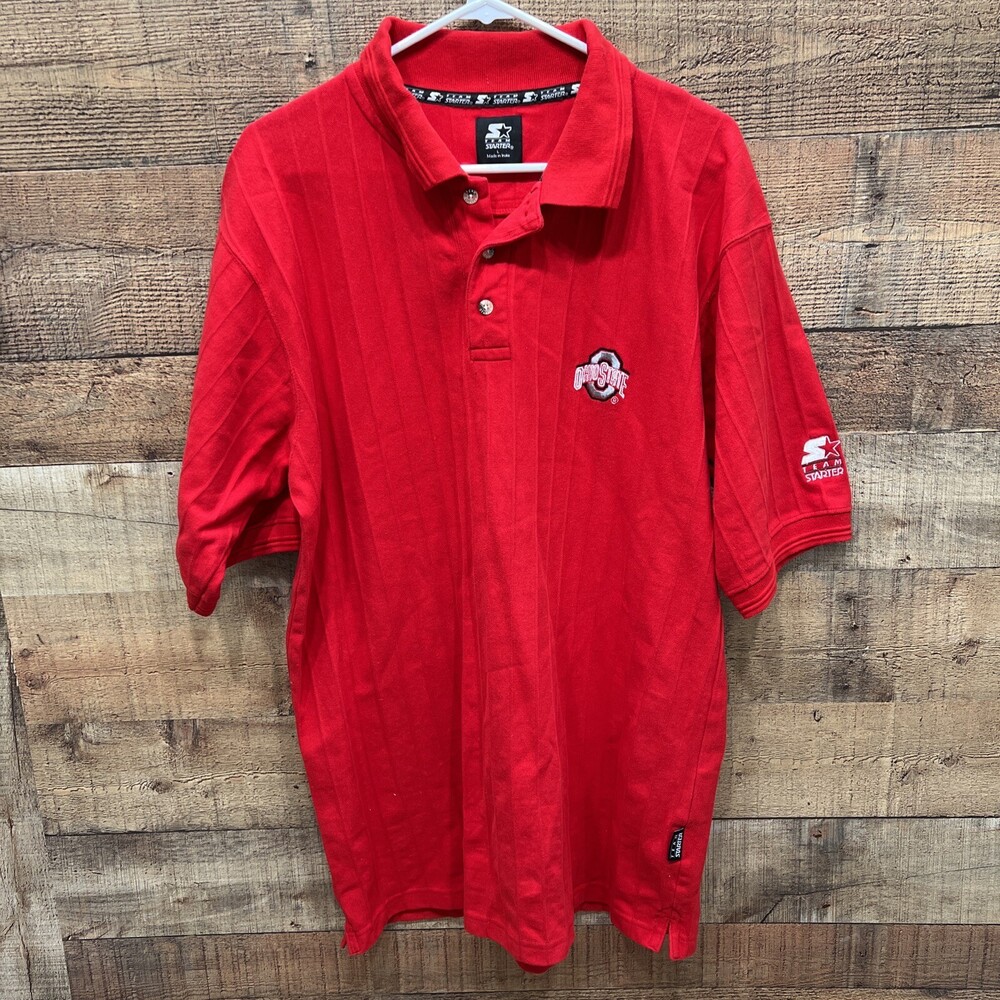 Starter Vintage 90’s Mens Polo Shirt Ohio State Buckeyes Team Size Large